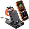 SwanScout USB-C Stazione di Ricarica Rapida per iPhone Air/17 Pro Max/17 Pro/17/16/15, Caricatore 3 in 1 per Apple Watch 11/Ultra 3/10/Ultra 2/9/8/7/6/5/4/Ultra/SE 3, SwanScout 701AC