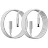 PAUTIX 2-Pack 2M Cavo Prolunga CC 5,5mm x 2,1mm, Cavo Prolunga Universale DC5-24V per Striscia LED, Telecamera di Sorveglianza, 24V 12V Maschio a Femmina, Adattatore di Alimentazione Maschio (Bianco)