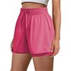 PINSPARK Pantaloncini Sportivi da Donna 2 in 1 Pantaloncini da Allenamento a Vita Alta Pantaloncini Sportivi da Corsa ad Asciugatura Rapida con Tasche