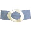 FrasiBags Cintura Donna Larga in Camoscio con Fibbia Anello Tonda Ovale, Pelle Scamosciata, Alta, Cinta Pelle Made in Italy (Celeste)