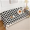 FANSU Telo Copridivano 1 2 3 4 Posti, Nero Bianco Copriletto Matrimoniale Multiuso Copritutto Coperta Copridivano Antiscivolo Reversibile Coperta Decorativa per Divano (180 * 180cm,Reticolo)