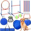 Tanniws 70 pièces agility dog attrezzatura ostacoli agility dog giochi per cani grandi con Tunnel per Cani Anello per saltare, 2 palline, scatola per le pause borsa per dolcetti borsa per il trasporto