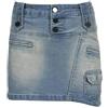 CHOUBAGUAI Minigonna di Jeans Vintage da Donna Estiva Streetwear Y2k Gonna a Tubino di Jeans Irregolare a Vita Bassa Sottile Effetto Consumato-Blu-M