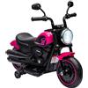 HOMCOM Moto Elettrica per Bambini 18-36 Mesi, Moto Giocattolo con Rotelle Supplementari e Fanale, Rosa
