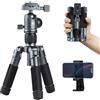 SIRUI Mini Treppiede da Tavolo Compatto, 50,8 cm Treppiede Portatile Piccolo in Alluminio con Testa Sfera a 360° e Supporto per Telefono per DSLR, Fotocamera, Telefono, Carico Fino a 10kg, AM-TT50