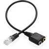 XMSJSIY Adattatore per cuffie RJ9 a 3,5 mm, cavo audio MIC, cavo RJ9 4P4C maschio a jack da 3,5 mm, cavo audio - 27 cm/10 pollici