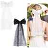 Saituo Home 2 Pezzi Fermaglio per Capelli con Fiocco e Perle Fermaglio Fiocco Capelli per Capelli in Tulle Bambina Forcina con Fiocco in Pizzo,Forcina per Coda Lunga,Carina,Accessori per Donne e Ragazze