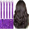 WENNALIFE Pennello per Capelli Lilla, 120 cm, Tinsel 1200 Ciocche di Brillantini, per Festival, Feste - Ragazze