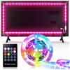 Hoobabuy Striscia LED TV 4.4M (2x0.8M+2x1.4M), Retroilluminazione LED TV USB, Striscia LED RGB per TV da 40-60 pollici con Telecomando, 4 Modalità Musicali, 8 Colori che Cambiano