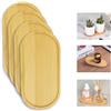Zfseyuh 4 Pezzi Vassoio di bambù,Vassoio da Portata Mini,Vassoio Ovale,Vassoio da Bagno in Bambù,Vassoio Colazione per Frutta,Torte,Tazze Da Tè,Snack 17.5 x 8.8 x 1.5 cm