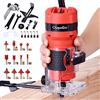 CtopoGo Rifilatore Fresatrice Verticale per legno Elettrica, Legno Rifilatrice Elettrica 30000 R/MIN 800 W Con 12 pezzi Mandrino 6.35mm