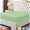 Utopia Bedding Lenzuolo con angoli per letto queen size, tasca profonda, in morbida microfibra, resistente al restringimento e allo sbiadimento, facile da pulire, solo 1 lenzuolo con angoli (verde
