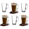 ANSIO Grandi tazze di caffè del latte di vetro-385ml (13 once)-contenitore di regalo di 6 bicchieri del latte-compatibile con la macchina di Tassimo (confezione da 6)