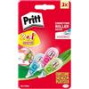 Pritt Micro Roller, Correttore per correggere ogni errore, Bianchetto a nastro antimacchia mini, Cancellino a nastro dal design colorato in blu, verde e rosa, Confezione da 3 (5mmx6m)