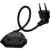 HuaLiSiJi Cavo Prolunga Presa Europea 2.5A 250V Prolunga Europea Prolunga Euro Corta, per Elettrodomestici, Lampada, Spina di Ricarica, TV, PC Ecc (0.3m)