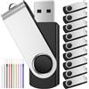 FEBNISCTE 32GB Chiavetta USB 10 Pezzi Pen Drive Nero - Portatile Penna USB 32 Giga PenDrive Leggero Pennette USB 2.0 Unità Flash -FEBNISCTE Chiave USB 32 GB Chiavette Pennina per Backup Foto Files Dati