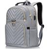 Kuosdaz Zaino Donne, 17.3 Pollice Zaino Scuola Ragazze Teenager con porta di ricarica USB, zaino portatile elegante Daypack impermeabile per la scuola, Uni, viaggi, lavoro, Grigio