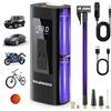 YOUNGDO Pompa Bicicletta, Pompa Bici Elettrica, Pompa Portatile per Bicicletta Elettrica 150PSI, 6000 mAh, Portatile Pompa Bicicletta
