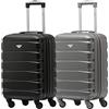 Flight Knight Set Of 2 Lightweight 4 Wheel ABS Hard Case Suitcases Cabin Carry On Hand Luggage Approved For Over 35 Airlines Including easyJet, Maximum Size For KLM & Air France 55x35x25cm