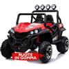 Mondial Toys MONDIALTOYS Macchina Elettrica per Bambini 2 Posti 24V Fuoristrada Maxi Buggy con Ampio Sedile - Auto Elettrica per due Bambini Full Optional (Rosso)