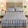 Morbuy 3 Pezzi Set Gonna da Letto per Singolo Matrimoniale e Una Piazza e Mezza Elasticizzata Copriletto con Volant Coprirete per Letto Lenzuola con 2 Federe (120x200cm,Stile 1)