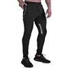 LY4U Tuta da Jogging Sportiva da Uomo Pantaloni da Corsa Elastici Pantaloni Sportivi da Allenamento Traspiranti Nero XXL