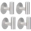 Segus Ganci Adesivi, 4 Pezzi Appendino da Muro, Ganci Adesivi Cucina, Appendi Accappatoio Bagno in Acciaio Inox, Accessori Bagno Senza Forare (Argentato)