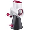 Westmark Grattugia a tamburo con 3 inserti, Base ampia a ventosa, Altezza: 26,5 cm, Plastica/Acciaio inox, Scharfe Herta, Bianco/Grigio scuro/Rosso, 97022260