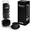 MIAMIO - 6 tazze da 75 ml/Set di tazze da caffè espresso in ceramica con motivo a diamante - Collezione Palmanova (Nero)