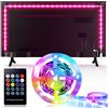 Hoobabuy Striscia LED 2M (4 x 50 cm) per TV 40-60 Pollici, Retroilluminazione USB RGB Con Telecomando, 4 Modalità Musicali, 8 Colori Cangianti