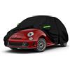 LMYDIDO Telo copriauto impermeabile per Fiat 500/500C/500E/Abarth 2007-2024, telo copri auto per esterno copertura per auto con cerniera per porta e fasce antivento per sole, neve, pioggia e polvere