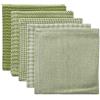 DII Set Strofinacci Assortiti, Cotone, Verde Antico, 12x12