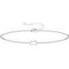 TINGN Bracciale in argento dorato per ragazze e donne - 18 carati placcato oro bianco oro bianco e delicato braccialetto sottile con lettere bracciali personalizzato, regalo di compleanno per donne