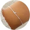 TINGN Bracciale in argento dorato per ragazze e donne - 18 carati placcato oro bianco oro bianco e delicato braccialetto sottile con lettere bracciali personalizzato, regalo di compleanno per donne