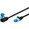 Goobay 51531 - Cavo patch CAT 6A, spina 90°, Ethernet, Playstation, Xbox, cavo LAN, DSL, U/UTP, RJ45, colore: Nero