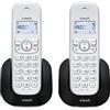 VTech CS1501 Telefono Cordless Casa Duo, Telefono fisso DECT con vivavoce e blocco chiamate, doppia ricarica, identificatore di chiamata, LCD Display retroilluminato e tastiera, modalità ECO, Bianco