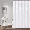 Lush Decor Lillian Shower Curtain, 72 da 182,9 cm, Bianco