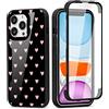 Yoedge Custodia per Samsung Galaxy S21 Fe 5G Cover 6,41, 360 Gradi Full Body Cover con Protezione Integrata dello Schermo, Trasparente Silicone TPU Anteriore e PC Indietro Custodia, Amore