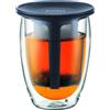 Bodum Tea For One Bicchiere da tè con filtro in plastica, a doppia parete, 0,35 l