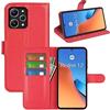 JIUNINE Cover per Xiaomi Redmi 12, Custodia Libro in Pelle Sintetica Portafoglio Case Flip Antiurto [Slot per Schede] [Chiusura Magnetica] Compatibile con Xiaomi Redmi 12, Rosso