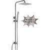 Görbach Colonna Doccia Acciaio Inox senza Miscelatore, Set Doccia a Pioggia con Asta Doccia Saliscendi Regolabili, Soffione 20x20cm, Grigio pistola