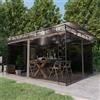 vidaXL Gazebo con Zanzariera Luci LED 4x3x2,73 m Grigio Talpa