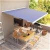 vidaXL Tenda a Cassonetto Manuale 450x300 cm Blu e Bianca