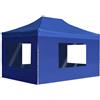 vidaXL Gazebo Professionale Pieghevole Pareti Alluminio 4,5x3m Blu