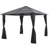 vidaXL Gazebo con Tende in Alluminio 3x3 m Nero