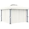 vidaXL Gazebo con Tende 3x3 cm Bianco Crema Alluminio