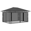 vidaXL Gazebo con Zanzariera 4x3x2,73 m Antracite 180 g/m²