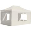 vidaXL Gazebo Professionale Pieghevole Pareti Alluminio 4,5x3m Crema