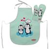 Heless 223-Guanto Grembiule da Cucina per Bambini con Design a Pois Pinguini, Lavabile, Accessori per Cucinare e cuocere al Forno, Multicolore, 223