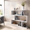 Dmora - Libreria Hampton, Mobile portalibri bassa bifacciale, Scaffale con tre scomparti, Scaffale moderno da ufficio, cm 110x24h97, Bianco lucido